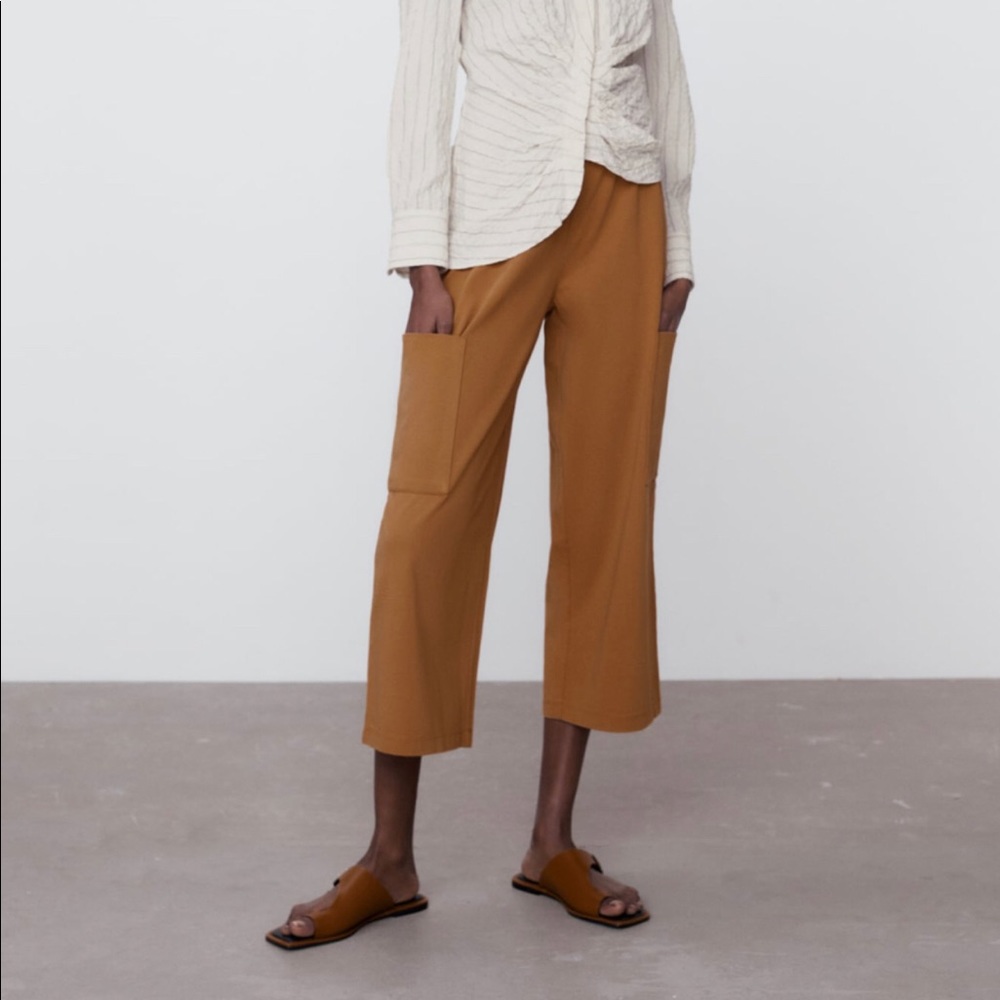 Zara Flowy Pocket Cargo Wide-Leg Pants
